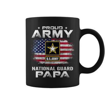 Proud Army National Guard Papa With American Flag Coffee Mug - Monsterry DE