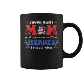 Proud Army Veteran Mom I Raised My Heroes Flag Retro Groovy Coffee Mug - Monsterry UK