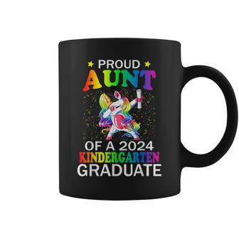 Proud Aunt Of A 2024 Kindergarten Graduate Unicorn Dab Coffee Mug - Monsterry UK