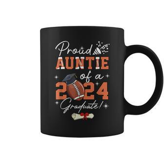 Proud Auntie Of A 2024 Graduate Football Graduation Coffee Mug - Seseable