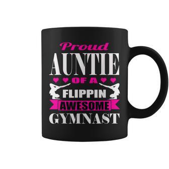 Proud Auntie Of A Flippin Awesome Gymnast Gymnastics Aunt Coffee Mug - Monsterry CA