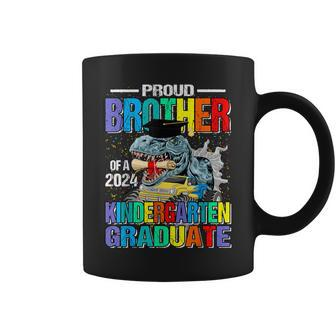 Proud Brother Of A 2024 Kindergarten Graduate Dinosaur Coffee Mug - Seseable