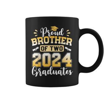 Proud Brother Of Two 2024 Graduates Senior Class Of 2024 Coffee Mug - Monsterry AU