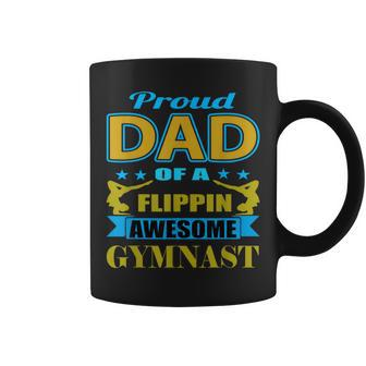 Proud Dad Of A Flippin Awesome Gymnast Gymnastics Dad Coffee Mug - Monsterry DE
