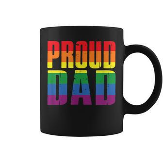 Proud Dad Lgbt Rainbow Gay Pride Father's Day Coffee Mug - Monsterry