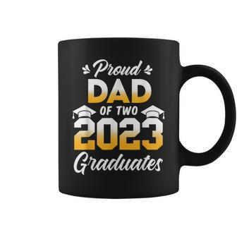 Proud Dad Of Two 2023 Graduates Senior 23 Twins Graduation Coffee Mug - Monsterry AU