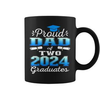Proud Dad Of Two 2024 Graduate Class 2024 Graduation Family Coffee Mug - Seseable