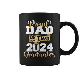 Proud Dad Of Two 2024 Graduates Class Of 24 Senior Coffee Mug - Thegiftio UK