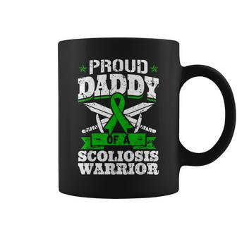 Proud Daddy Of A Scoliosis Warrior Awareness Ribbon Advocate Coffee Mug - Monsterry CA