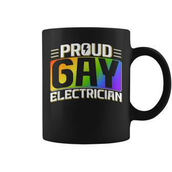 Proud Gay Electrician Lgbt Electrical Lineman Rainbow Pride Coffee Mug - Monsterry AU