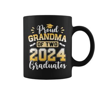 Proud Grandma Of Two 2024 Graduates Senior Class Of 2024 Coffee Mug - Monsterry UK
