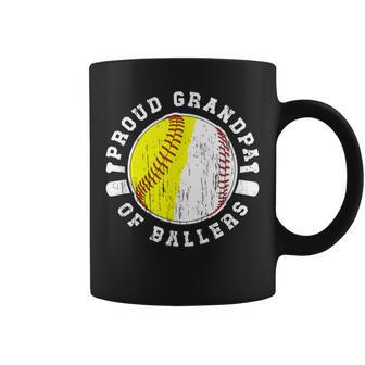 Proud Grandpa Of Ballers Softball Baseball Grandpa Coffee Mug - Monsterry CA