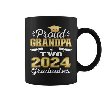 Proud Grandpa Of Two 2024 Graduate Class 2024 Graduation Coffee Mug - Seseable