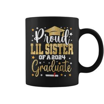 Proud Lil Sister Of A 2024 Graduate Class Senior Graduation Coffee Mug - Seseable