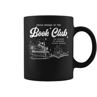 Proud Member Of The Book Club All Welcome No Judgement Skull Coffee Mug - Monsterry CA