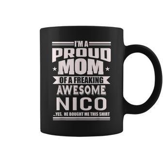 Proud Mom Of A Awesome Nico Mother Son Name Coffee Mug - Seseable