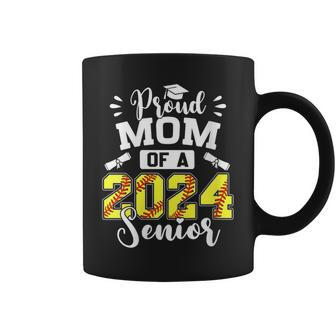 Proud Mom Of A Softball Senior 2024 Graduate Coffee Mug - Seseable