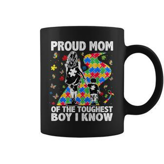 Proud Mom Of The Toughest Boy Son Autism Awareness Women Coffee Mug | Mazezy DE