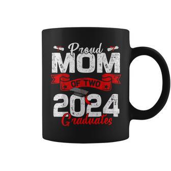 Proud Mom Of Two Class Of 2024 Graduates Twins Graduation Coffee Mug - Seseable