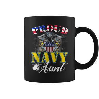 Proud Navy Aunt With American Flag Veteran Coffee Mug - Monsterry CA