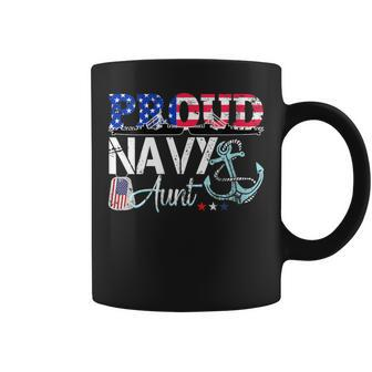 Proud Navy Aunt Patriotic Sailor Usa Flag Military Coffee Mug - Monsterry UK