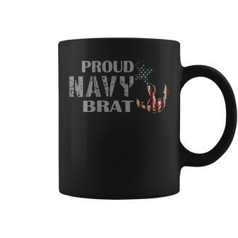 Proud Navy Brat American Flag Anchor Coffee Mug - Monsterry AU