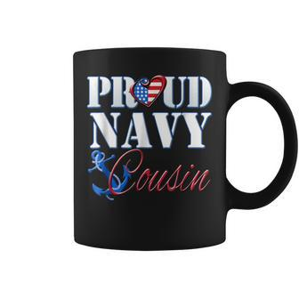 Proud Navy Cousin Usa Heart American Flag Men Women Coffee Mug - Monsterry AU