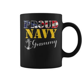 Proud Navy Grammy With American Flag For Veteran Day Coffee Mug - Monsterry DE