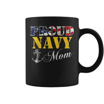 Proud Navy Mom With American Flag For Veteran Day Coffee Mug - Monsterry CA
