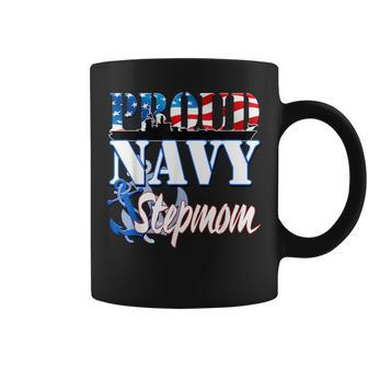 Proud Navy Stepmom Usa Patriotic Coffee Mug - Monsterry DE