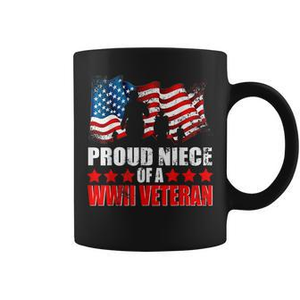 Proud Niece Of A Wwii Veteran American Flag Women Coffee Mug - Monsterry CA