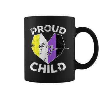 Proud Of My Nonbinary Child Non Binary Pride Flag Dad Mom Coffee Mug - Monsterry DE