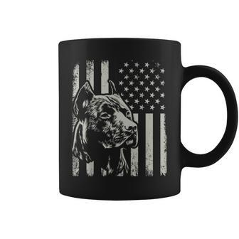 Proud Patriotic Pit Bull Owner Lover American Flag Coffee Mug - Monsterry DE
