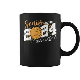 Proud Senior Dad Class Of 2024 Basketball Graduation Coffee Mug - Seseable