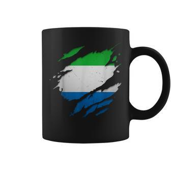 Proud Sierra Leonean Torn Ripped Sierra Leone Flag Coffee Mug - Monsterry