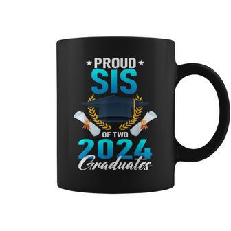 Proud Sister Of Two 2024 Graduates Twin Family Graduation Coffee Mug - Monsterry