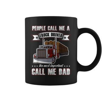 Proud Trucker Dad Truck Driver For Father's Day Coffee Mug - Monsterry