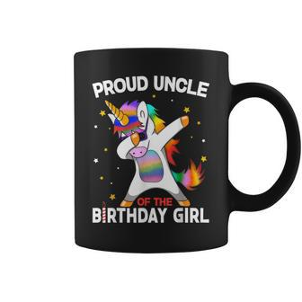 Proud Uncle Of The Birthday Girl Dabbing Unicorn Coffee Mug | Crazezy DE