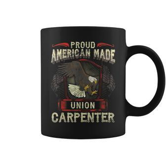 Proud Union Master Carpenter Worker Eagle American Coffee Mug - Monsterry