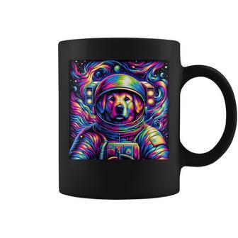 Psychedelic Dog Astronaut Trippy Space Rave Festival Graphic Coffee Mug - Thegiftio UK