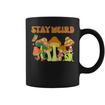 Psychedelic Magic Mushrooms Retro Vintage Stay Weird Coffee Mug | Mazezy