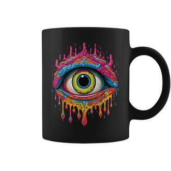 Psychedelic Third Eye Trippy Colorful Hippie Psychonaut Coffee Mug - Monsterry