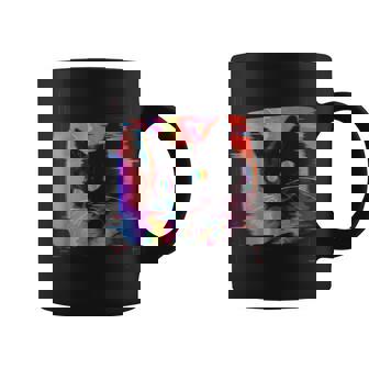 Psychedelic Trippy Glitch Cat 80S 90S Vaporwave Synthwave Coffee Mug - Thegiftio