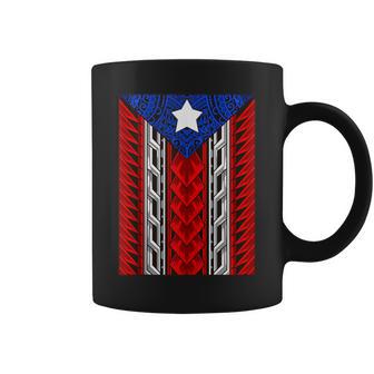 Puerto Rican Tribal Flag Modern Boricua Puerto Rico Coffee Mug - Monsterry CA