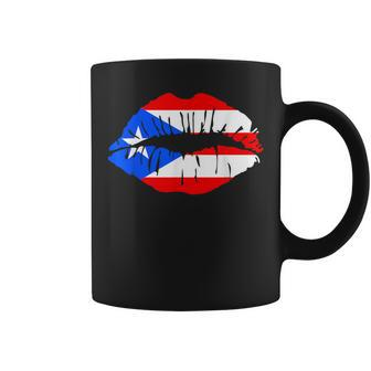 Puerto Rico Pride Girl Lips Boricua Flag Coffee Mug - Monsterry DE