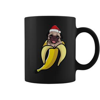 Pug Banana Santa Hat Christmas Pajama Cute Dog Puppy X-Mas Coffee Mug - Monsterry AU