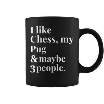 Pug Dog Owner Chess Player Lover Men Coffee Mug - Monsterry