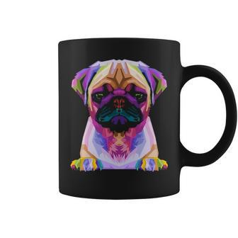 Pug Pop Art Colorful Portrait Carlino For Dog Lovers Coffee Mug | Mazezy UK