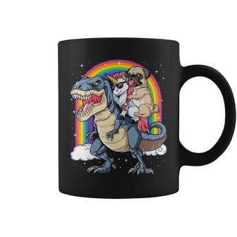 Pug Unicorn Dinosaur T Rex Kids Girls Women Rainbow Coffee Mug | Mazezy AU