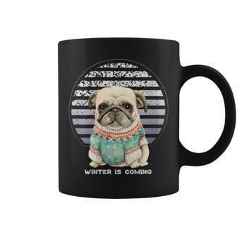Pug Vintage Winter Is Coming Idea Coffee Mug - Monsterry DE